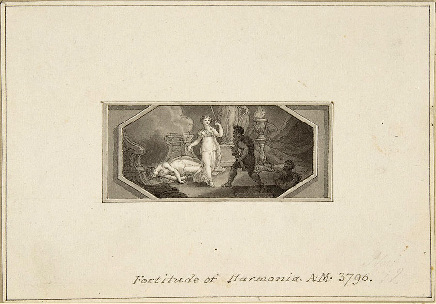 Fortitude of Harmonia Drawing by Edward Francis Burney