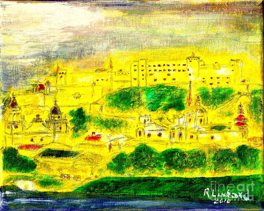 Fortress Hohensalzburg Painting by Richard W Linford