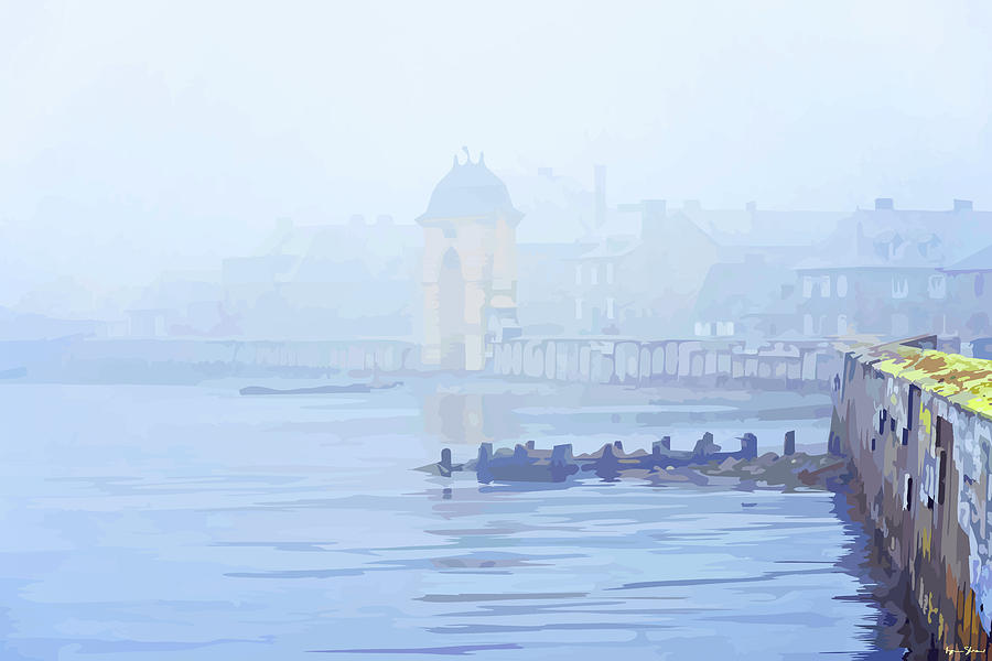 Clothing Digital Art - Fortress of Louisburg in the Mist by Brian Shaw