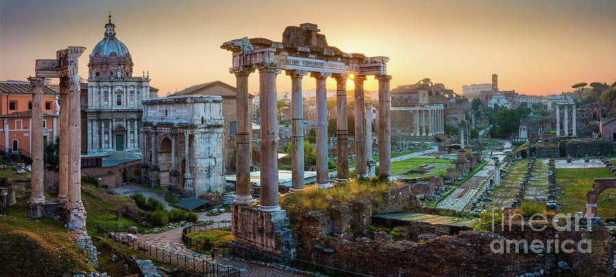 Architecture Photograph - Forum Romanum Panorama by Inge Johnsson
