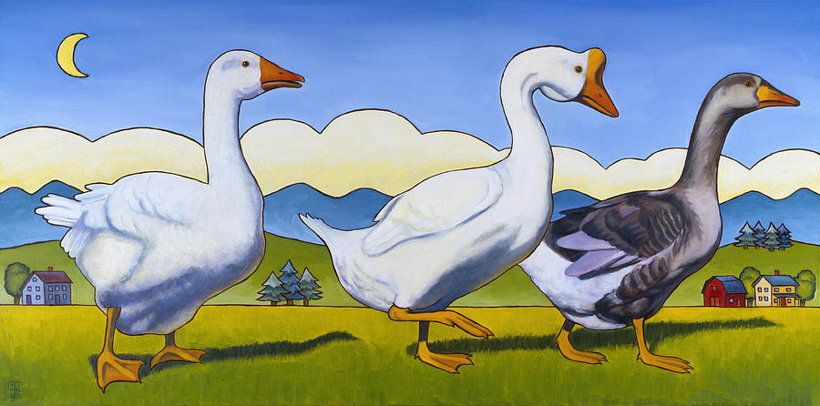 Goose Painting - Forward March by Stacey Neumiller