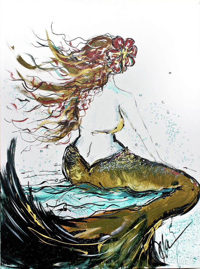 Mermaid Painting - Forward Seas by Reba Arts