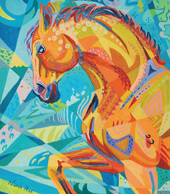 Horse Painting - Forward Trot by Navah Ross Horse Painting - Forward Trot by Navah Ross