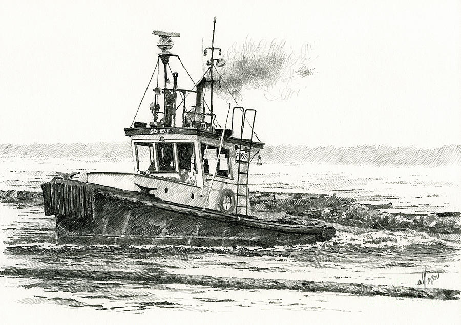 FOSS Tugboat SEA DUKE Drawing by James Williamson