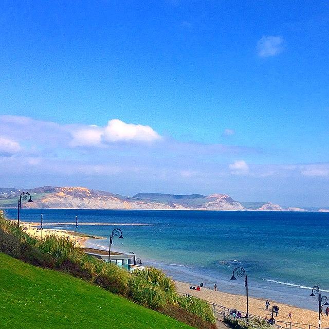 Summer Photograph - Lyme Regis Bay in Sun by Grace Smith