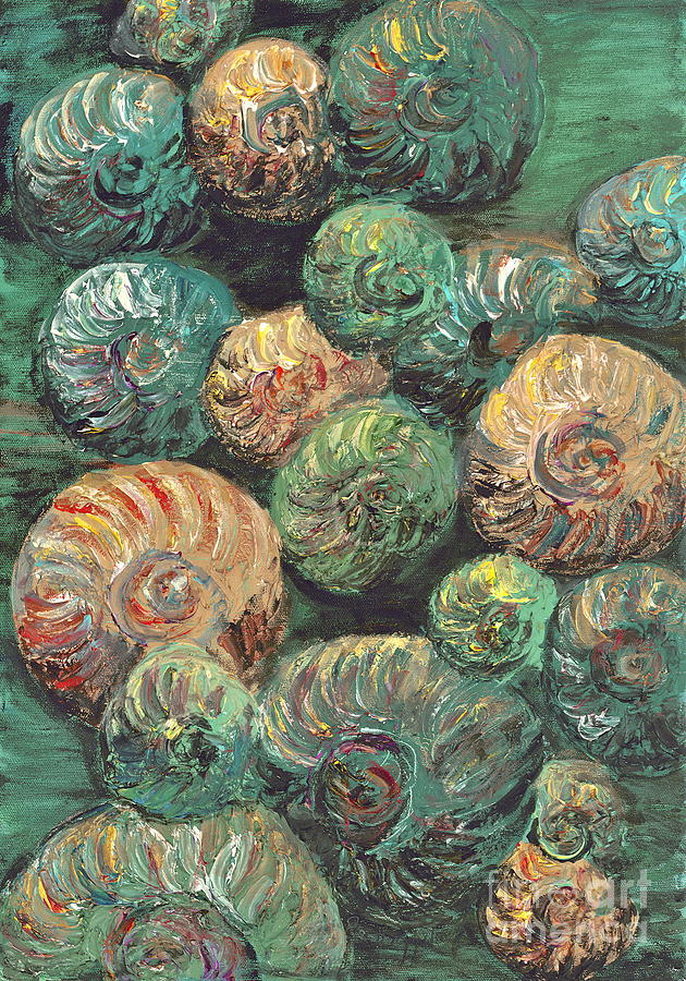 Fossil Shells Mixed Media by Nadine Rippelmeyer