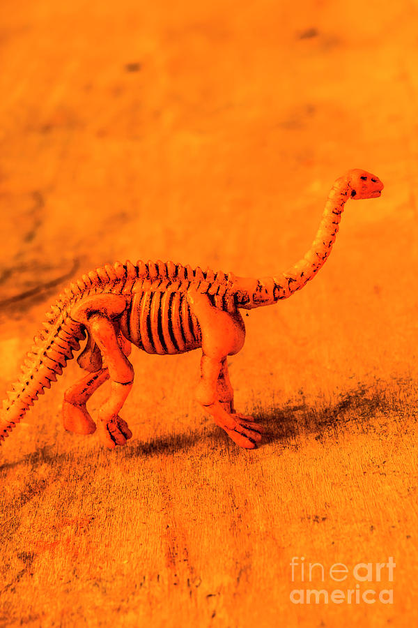 Fossilised exhibit in toy dinosaurs Photograph by Jorgo Photography