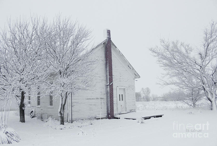 Foster Schoolhouse in the Winter Photograph by E B Schmidt