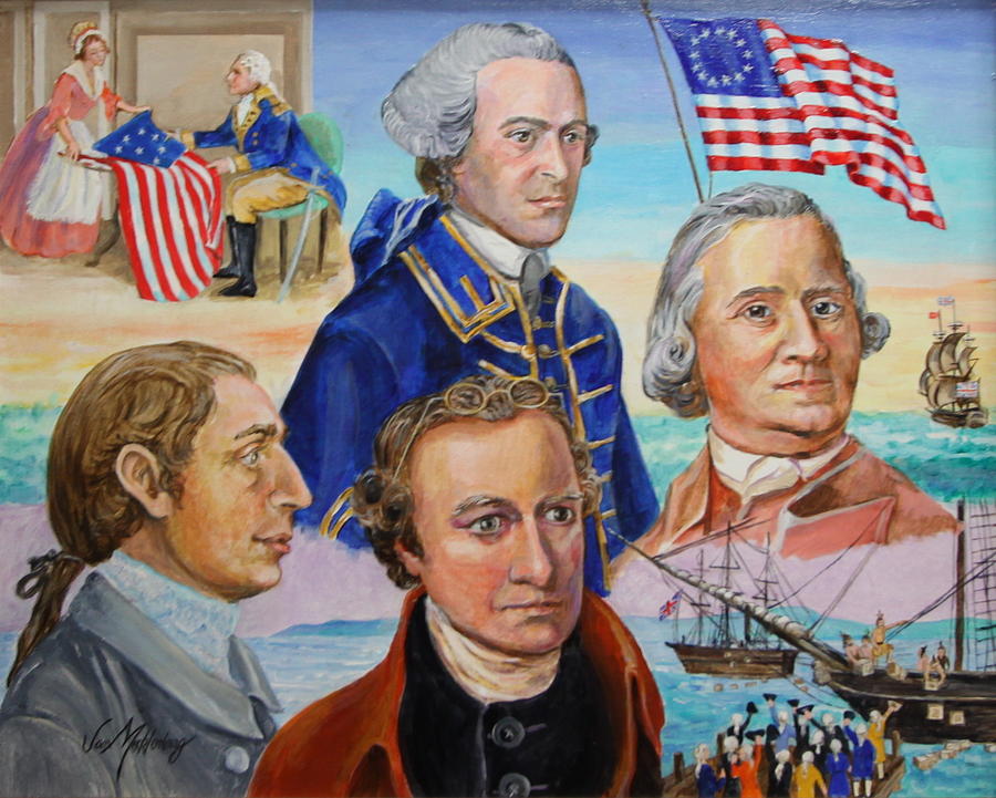 Founding Fathers Hancock Morris Henry and Adams Painting by Jan ...