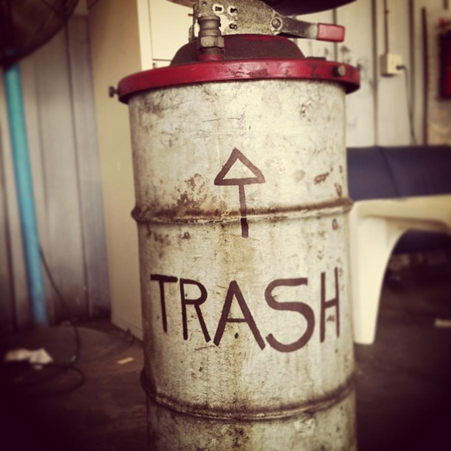 Lettering Photograph - #foundtype #typegeek #trash #lettering by Casey Cole