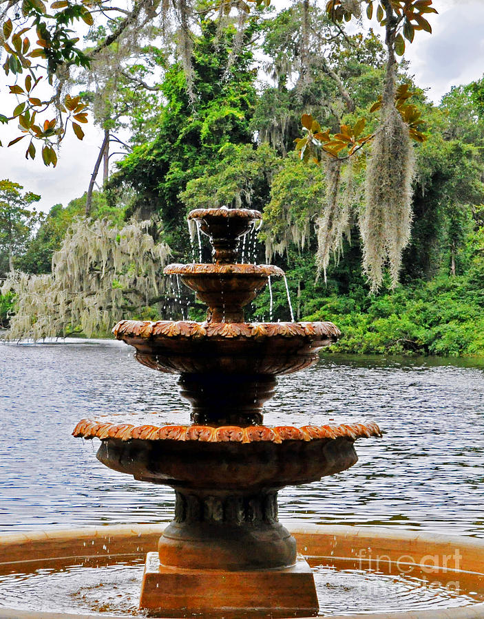 Fountain at Airlie Gardens Photograph by Lydia Holly