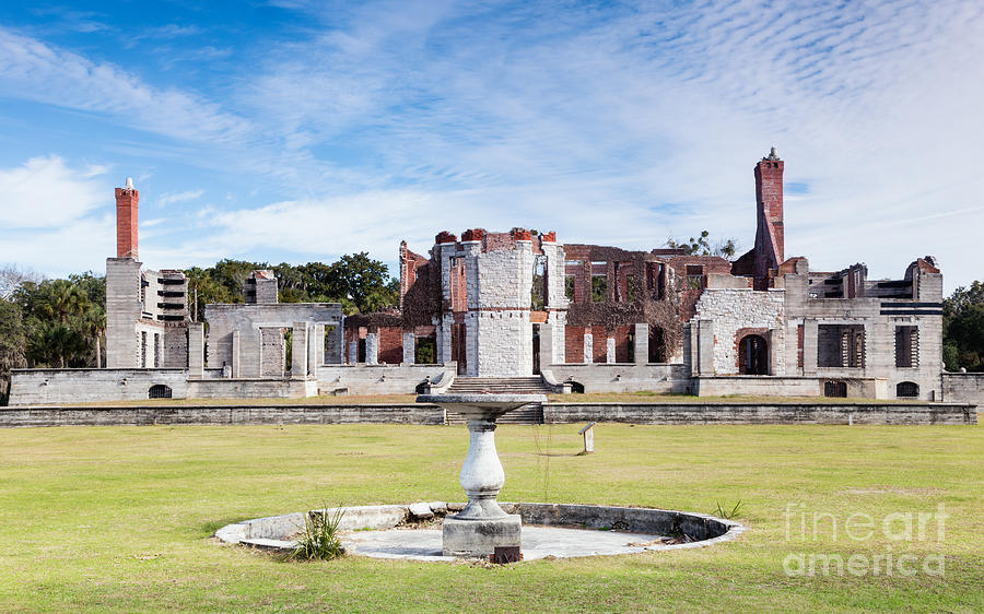 Fountain at Dungeness Ruins Cumberland Island Georgia Photograph by Dawna Moore Photography
