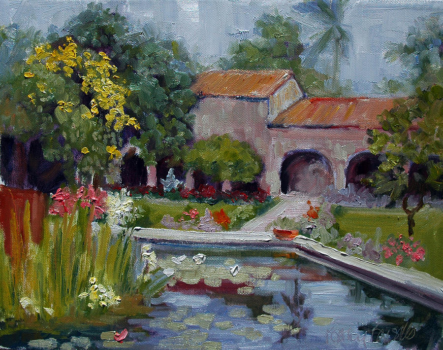 Fountain Painting - Fountain at San Juan Capistrano by Kathy Busillo Fountain Painting - Fountain at San Juan Capistrano by Kathy Busillo