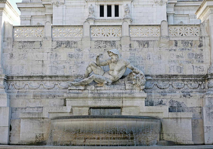 Fountain At The Altare della Patria In Rome Italy Photograph by Rick Rosenshein