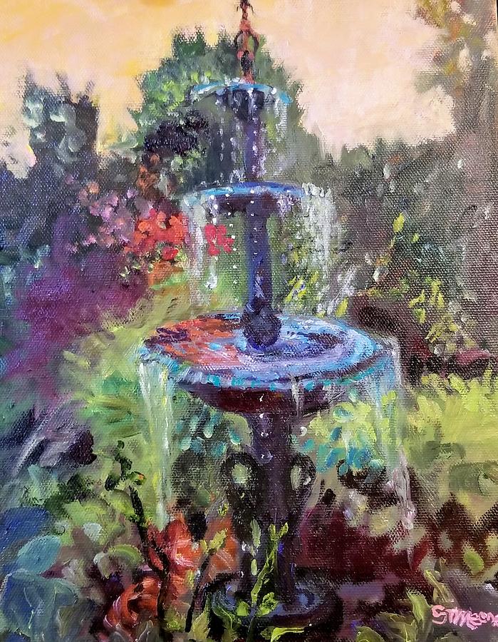Fountain Flow Painting by Cheryl LaBahn Simeone