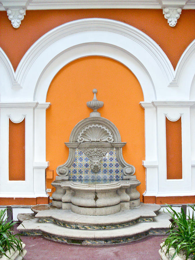 Fountain in Church Yard in Antigua Guatemala Photograph by Douglas Barnett