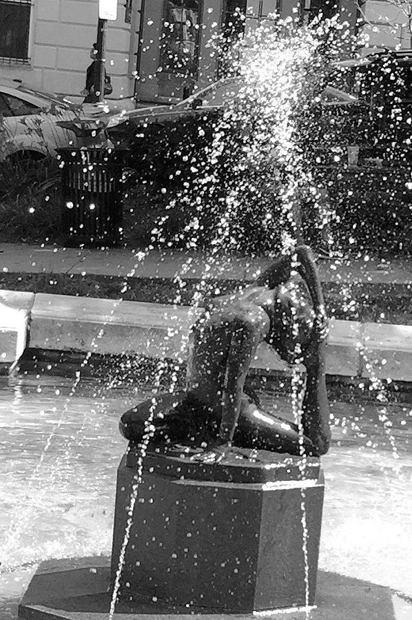 Fountain in Peabody Conservatory Garden, Baltimore Photograph by Kenlynn Schroeder