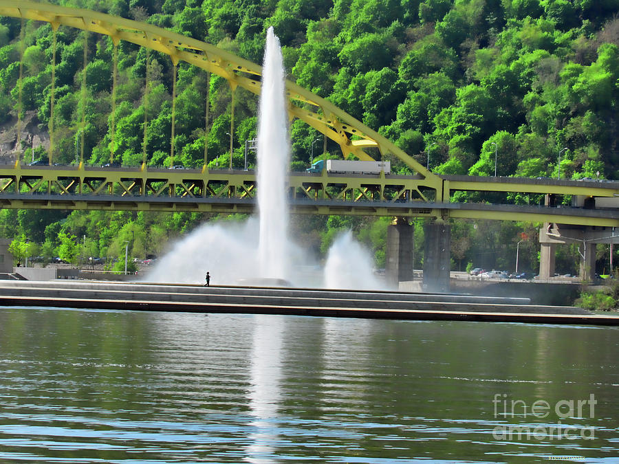 Fountain in Pittsburgh Photograph by Roberta Byram