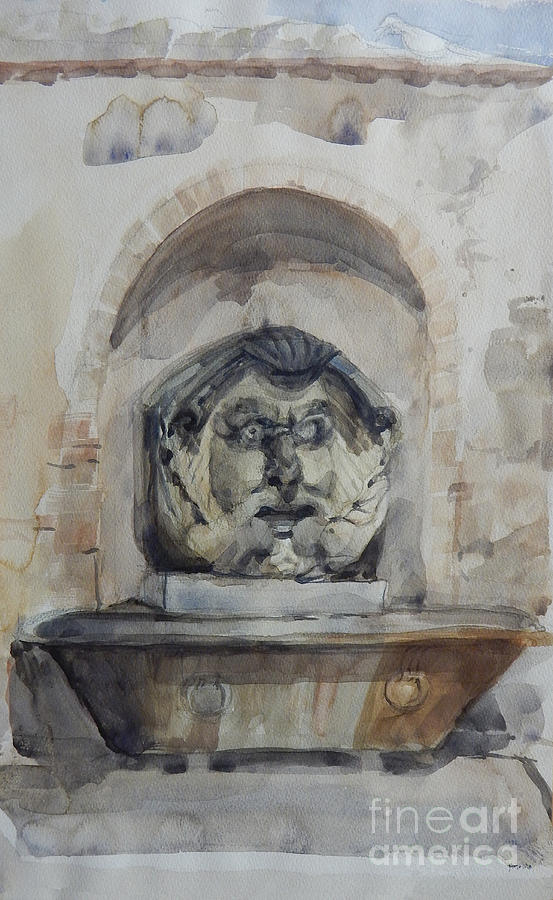 Fountain in Rome Painting by Greta Corens