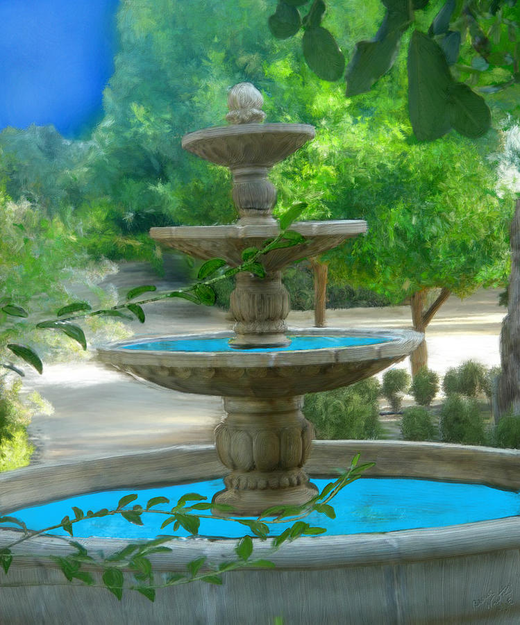 Fountain in San Pablo Park Painting by Bruce Nutting