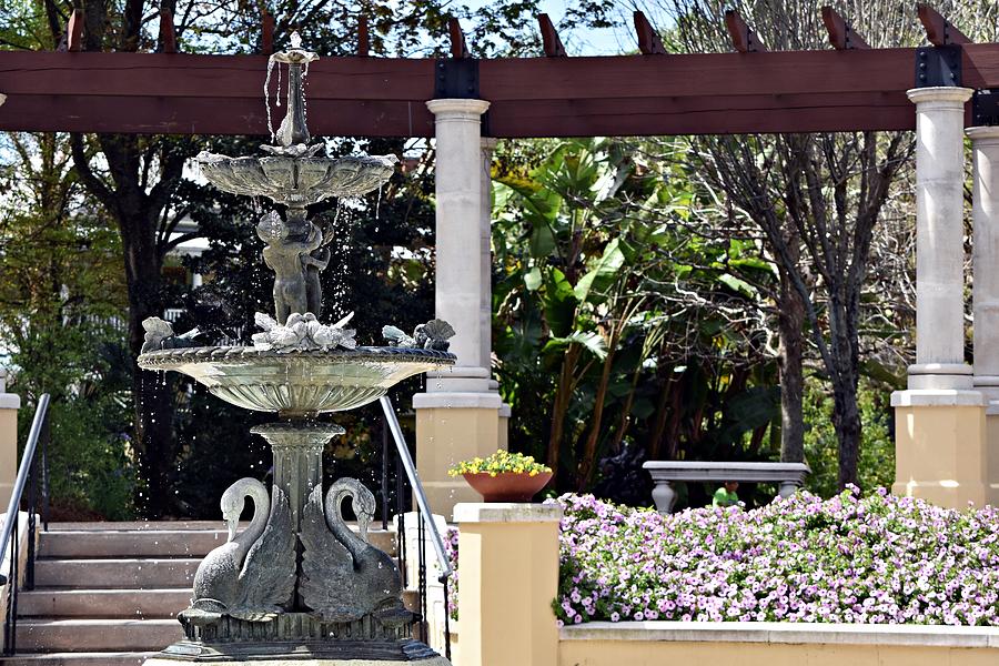 Fountain at Hollis Gardens Weekender Tote Bag by Jo Jurkiewicz - Pixels