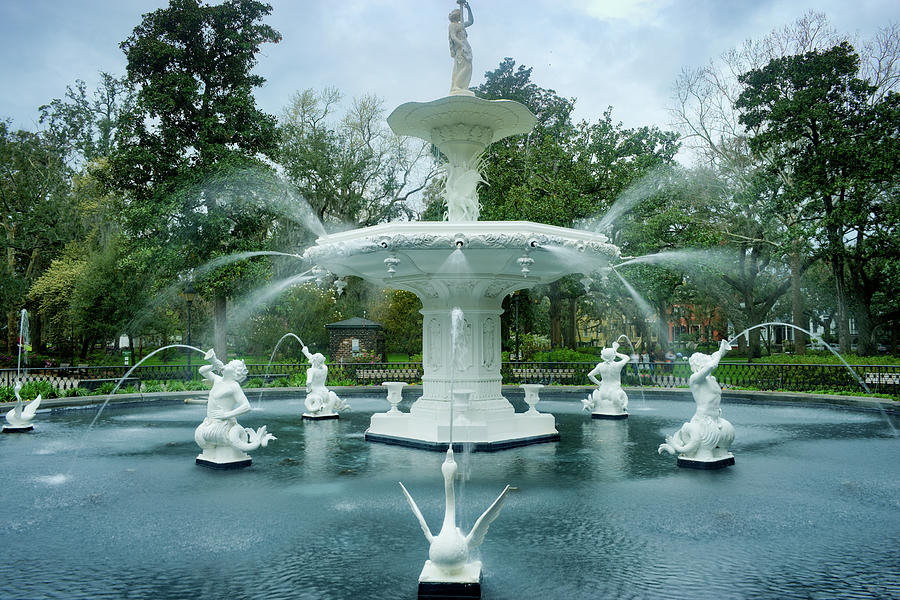 Fountain in the Park Charleston South Carolina Photograph by Douglas Barnett