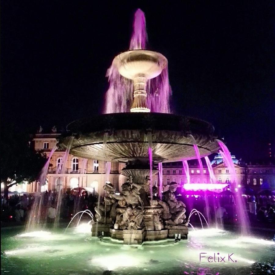 Summer Photograph - Fountain Infront Of The New Castle In by Felix Koch