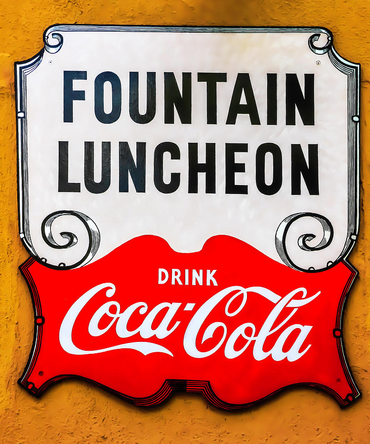 Fountain Luncheon Sign Photograph by Garry Gay
