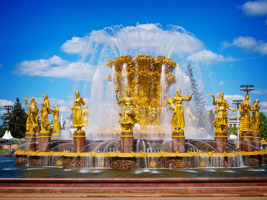 Fountain of Friendship of Nations in  Moscow Photograph by Anastasy Yarmolovich