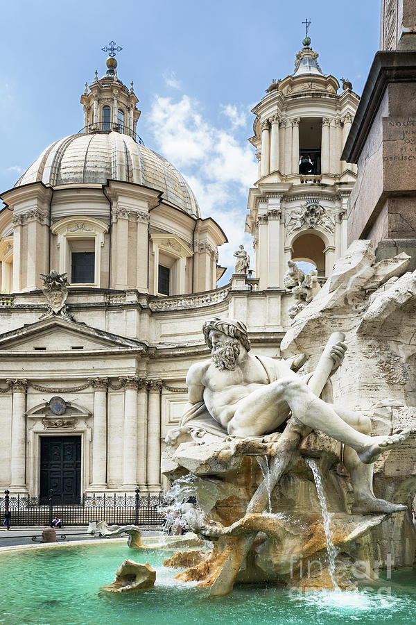Fountain of the Four Rivers Rome Photograph by Ann Garrett