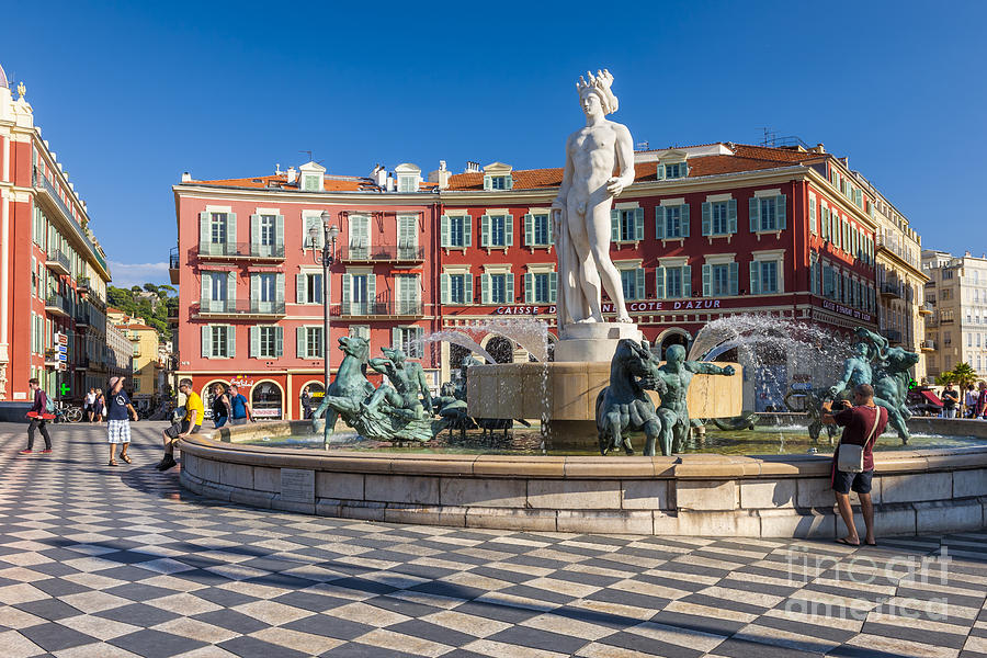 Fountain of the sun at Place Massena in Nice Photograph by Elena Elisseeva