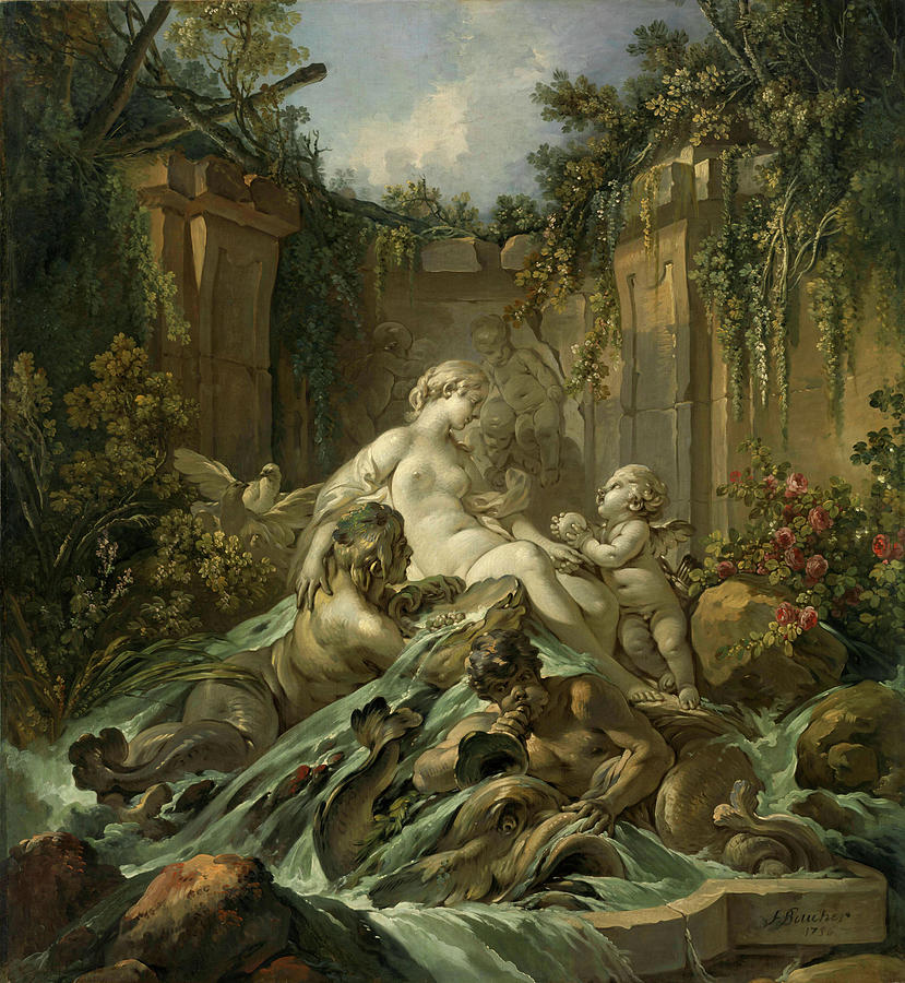 Fountain Painting - Fountain Of Venus by Francois Boucher Fountain Painting - Fountain Of Venus by Francois Boucher
