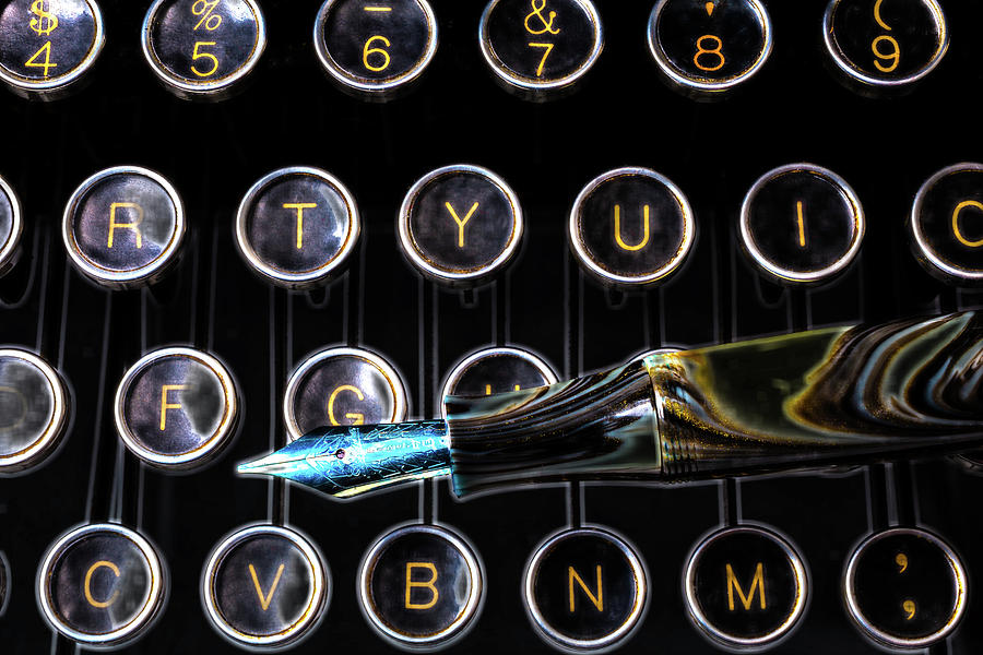 Fountain Pen On Typewriter Keys Photograph by Garry Gay