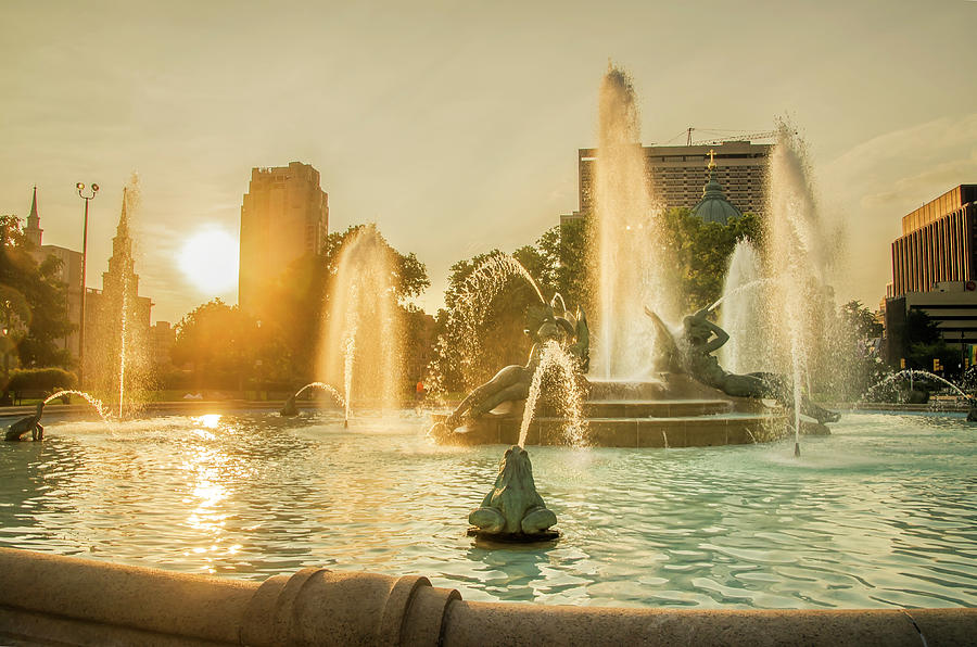 Fountain Sunrise - Logan Circle Photograph by Bill Cannon