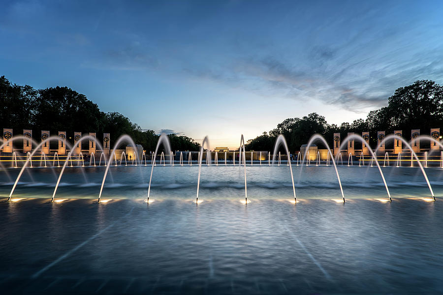 Fountains at Blue Hour Photograph by Ryan Wyckoff