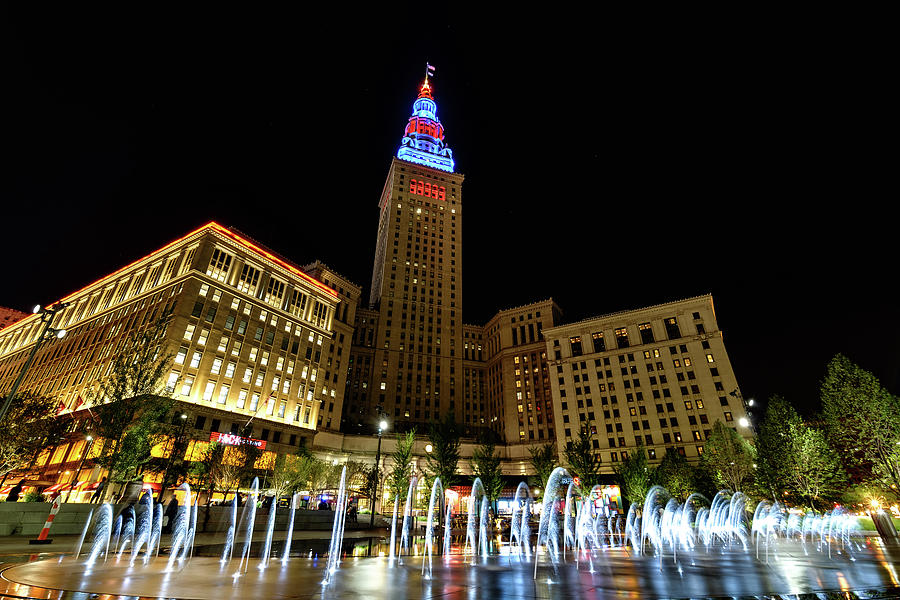Cleveland Photograph - Fountains at the Tower by Brad Hartig - BTH Photography