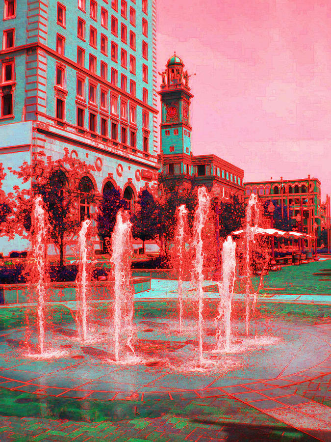 Fountains in Red Photograph by Carolyn Jacob