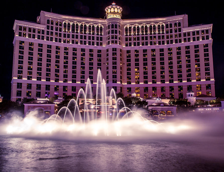 Fountains of Bellagio Photograph by Lev Kaytsner