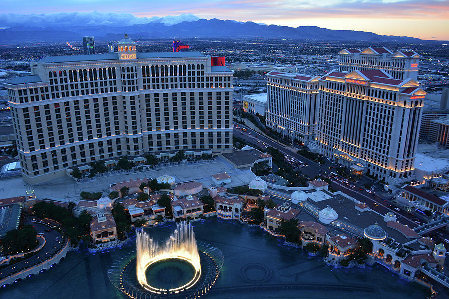 Fountains of Bellagio Night Photograph by Kyle Hanson