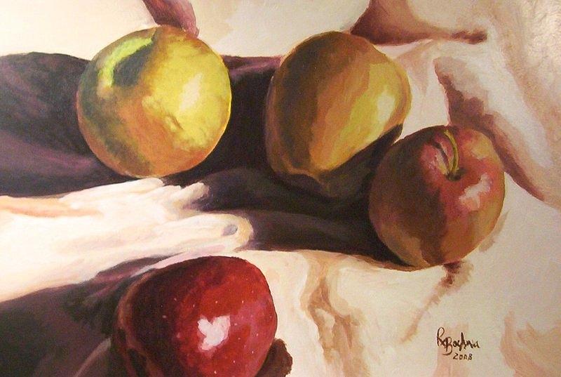 Four Apples a Day Painting by Rachel Bochnia