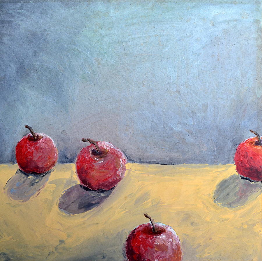 Four Apples Painting by Michelle Calkins