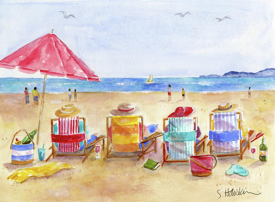 Beach Painting - Four Beach Amigos by Sheryl Heatherly Hawkins