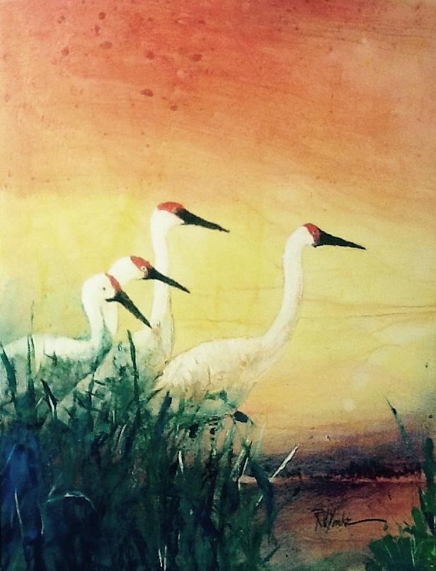 Bird Painting - Four Bills by Robert Yonke