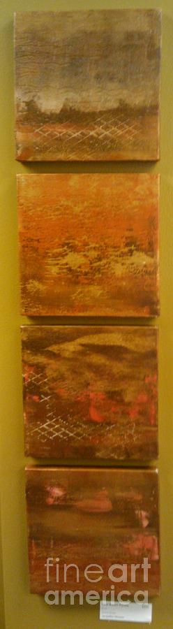 Four Brown Panels Painting by Jacqueline Athmann