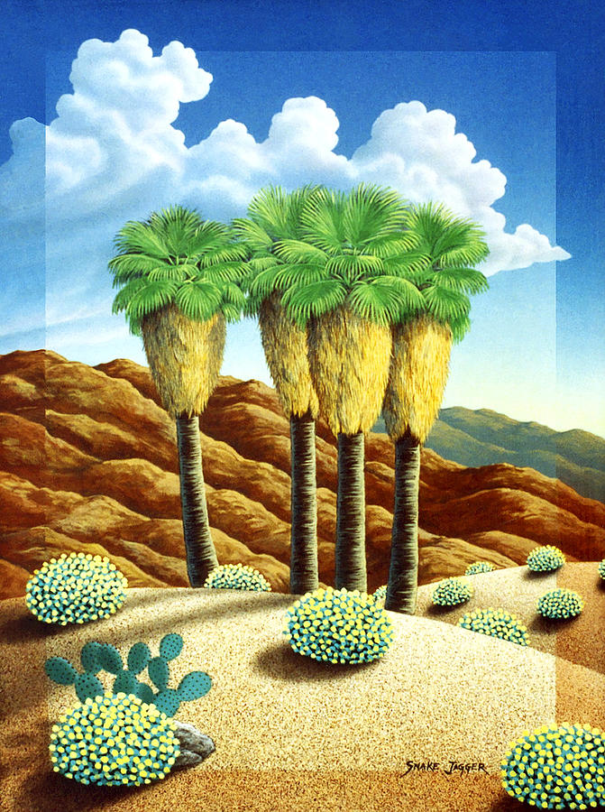 Four Bunch Palms Painting by Snake Jagger