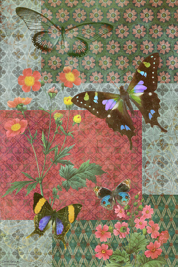 Butterfly Painting - Four Butterfly Patch Green by JQ Licensing