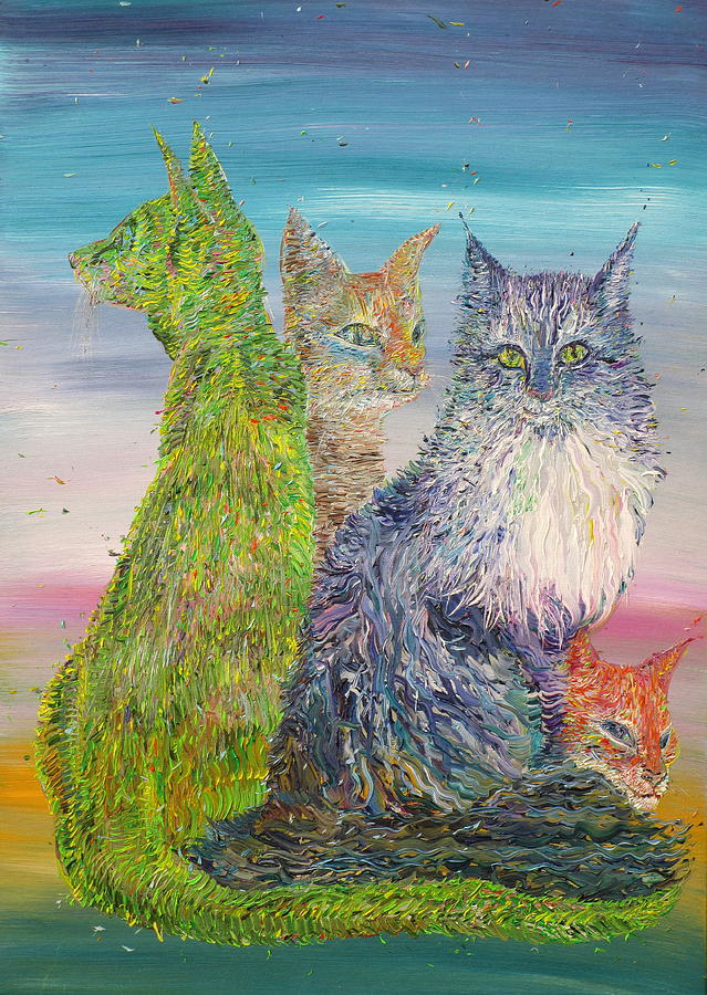 Four Cats - 1.2016 Painting by Fabrizio Cassetta