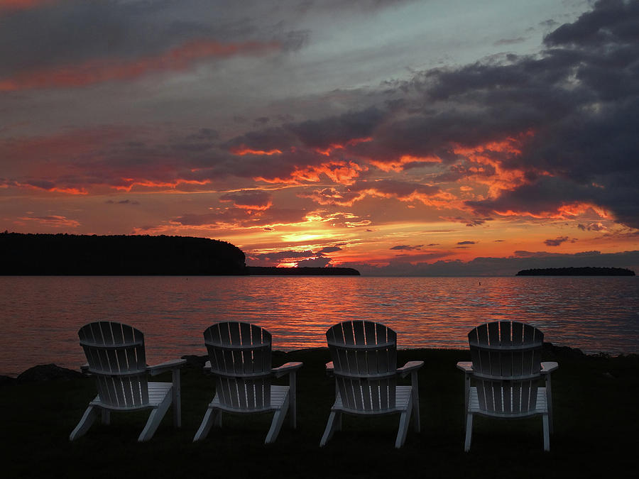 Four Chair Sunset Photograph by David T Wilkinson
