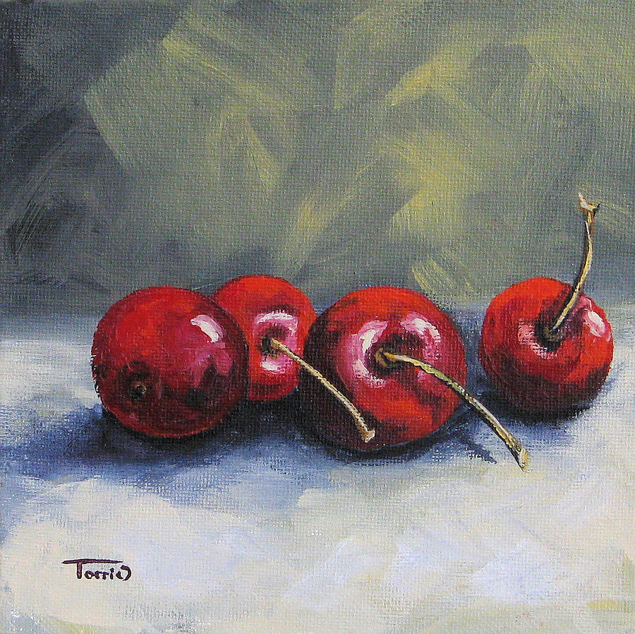 Four Cherries Painting by Torrie Smiley
