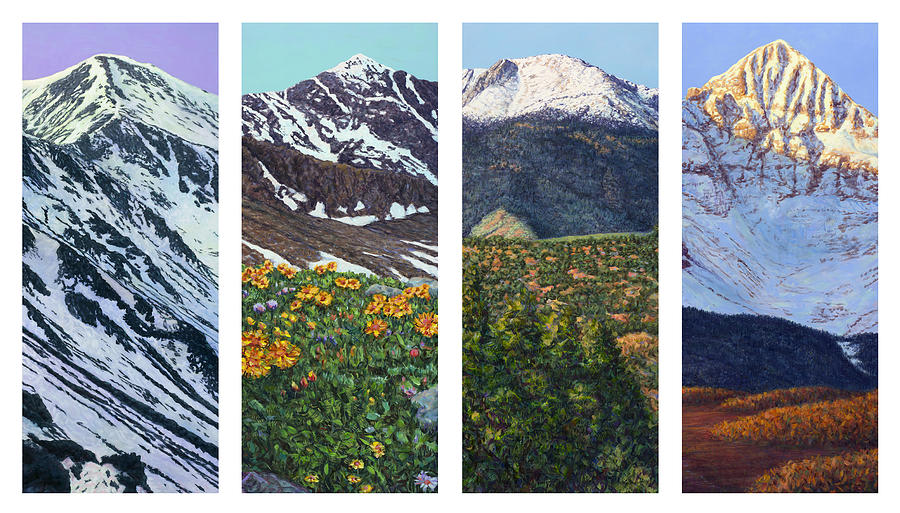 Four Colorado Seasons Painting by James W Johnson